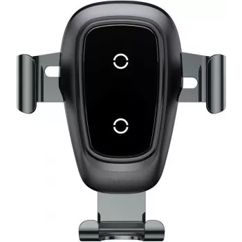 Supporto auto con ricarica wireless Baseus Metal Gravity con funzione di ricarica Qi, bocchetta di aerazione, nero (WXYL-B0A)