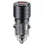 USAMS C36 95W caricabatterie auto a ricarica rapida USB + USB-C nero CC176CC01 (US-CC176)
