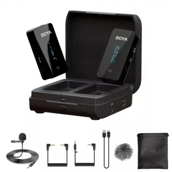 BOYA BY-XM6-K1 sistema microfonico lavalier wireless 2,4GHz per fotocamere e smartphone