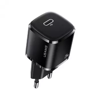 USAMS T36 Mini 20W USB-C PD caricabatterie da parete nero