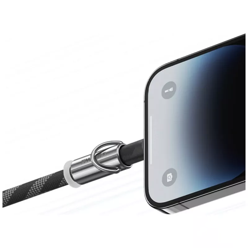 USAMS SJ746 cavo di ricarica con lanyard per cellulare USB-C a Lightning 30W 1,2 m nero