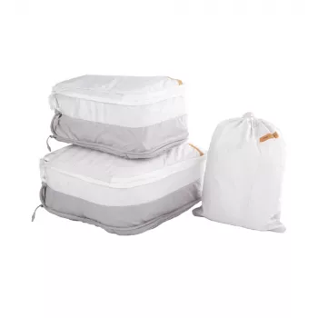 PGYTECH set organizer per abbigliamento - 4 packing cube da viaggio con sacca per scarpe e biancheria, grigio