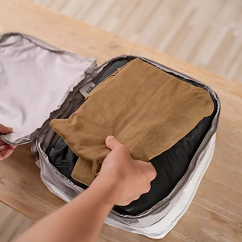 PGYTECH set organizer per abbigliamento - 4 packing cube da viaggio con sacca per scarpe e biancheria, grigio