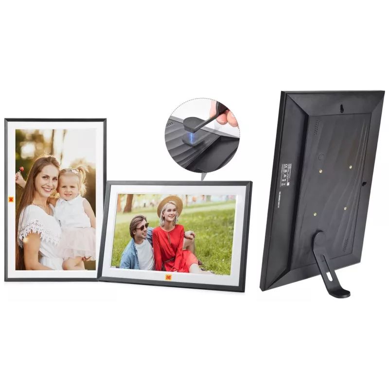 KODAK RCF-1561P cornice digitale Wi-Fi 15,6 inch Full HD con touchscreen IPS, 16GB di memoria, controllo tramite app, nero