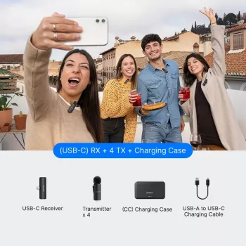 BOYA BY-V4U sistema microfonico wireless clip-on USB-C