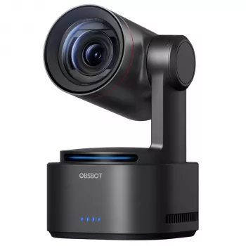 OBSBOT Tail 2 PowerUp Combo videocamera PTZ per conferenze 4K AI-Tracking con NDI|HX3, doppio microfono e controllo gestuale
