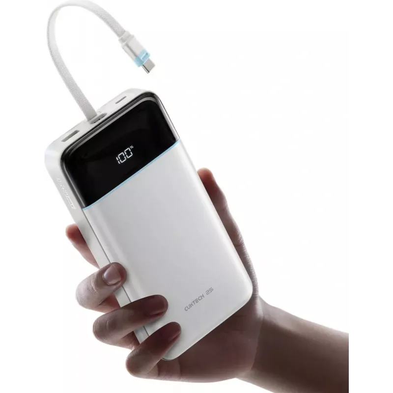 CUKTECH LPB252N 120W 25000mAh powerbank con cavo USB-C integrato - bianco