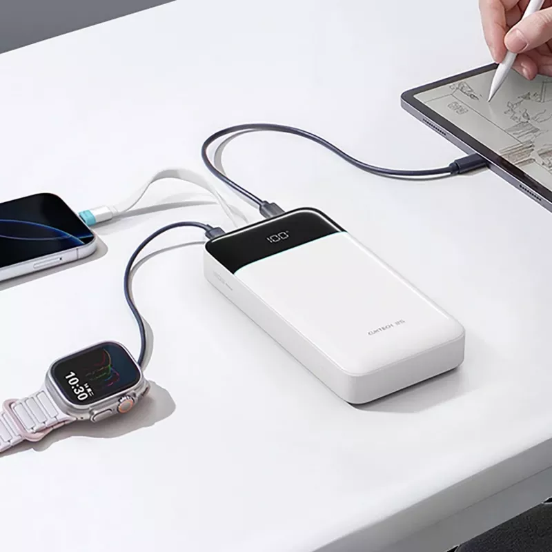 CUKTECH LPB252N 120W 25000mAh powerbank con cavo USB-C integrato - bianco