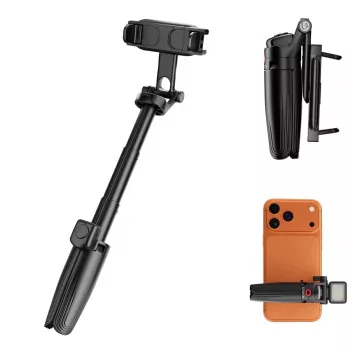 ULANZI Mini treppiede selfie stick con telecomando Bluetooth per smartphone, nero