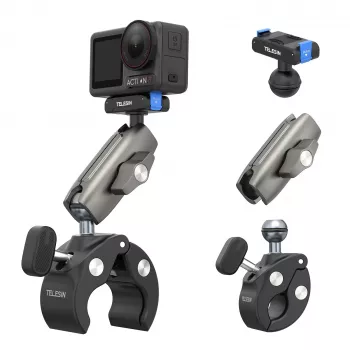 TELESIN Magic Arm Clamp Mount per DJI Osmo Action 5 Pro/4/3, Osmo 360, GoPro, Insta360 – S3-HBM-14-TDJ