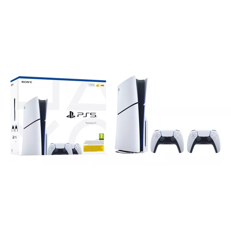 Sony PlayStation 5 Slim Disc Edition 1TB console - bianco e nero