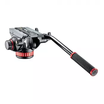 Manfrotto MVH502AH testa video fluida con base piatta, portata 4 kg, base 75 mm, nero