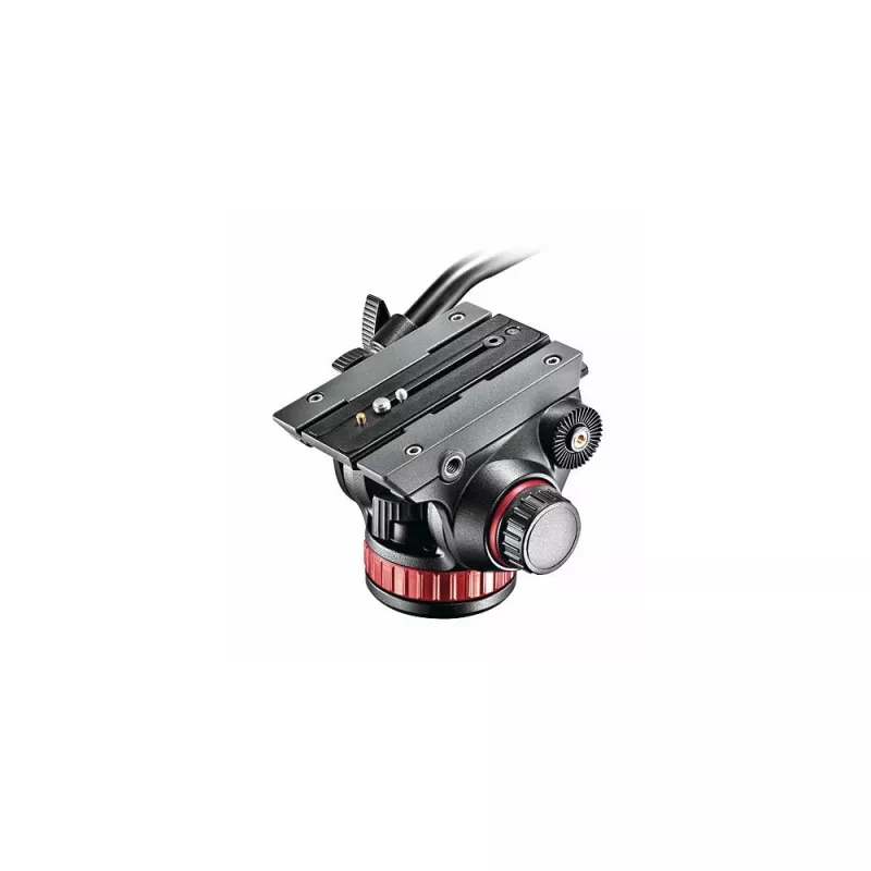 Manfrotto MVH502AH testa video fluida con base piatta, portata 4 kg, base 75 mm, nero