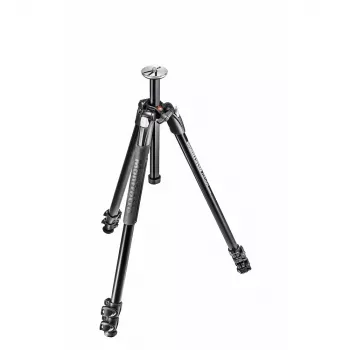 Manfrotto 290 Xtra treppiede in alluminio con gambe a 3 estensioni, testa a 3 vie non inclusa, nero, MT290XTA3