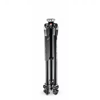 Manfrotto 290 Xtra treppiede in alluminio con gambe a 3 estensioni, testa a 3 vie non inclusa, nero, MT290XTA3