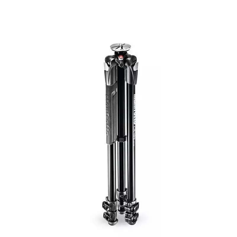 Manfrotto 290 Xtra treppiede in alluminio con gambe a 3 estensioni, testa a 3 vie non inclusa, nero, MT290XTA3