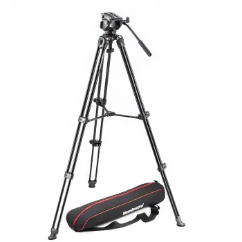 Kit treppiede video fluido Manfrotto MVK500AM con testa MVH500A e treppiede in alluminio MVT502AM