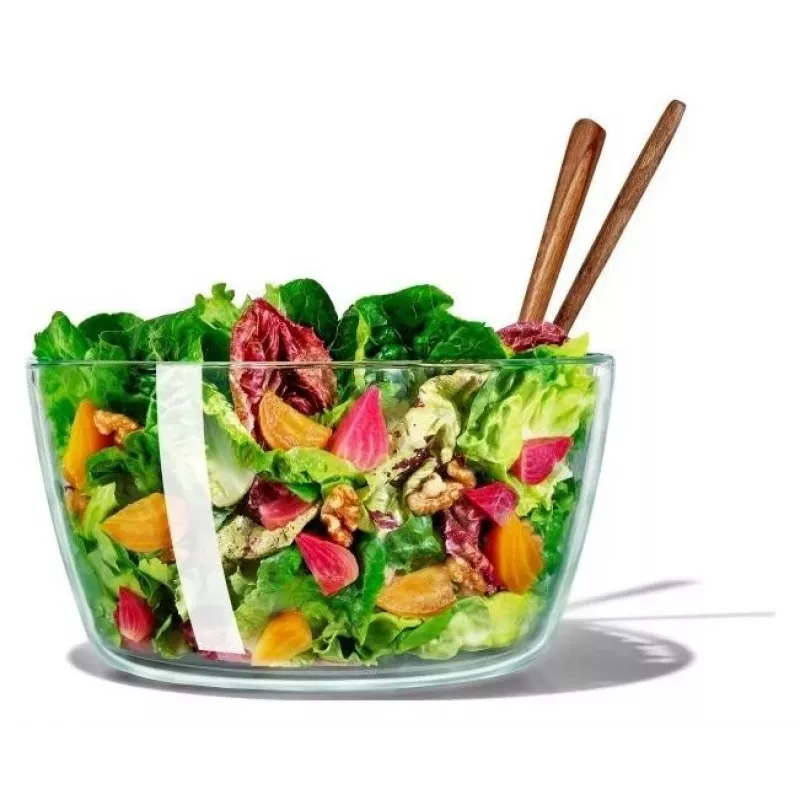 OXO Good Grips 11262700 Centrifuga per insalata in vetro 2 in 1, trasparente