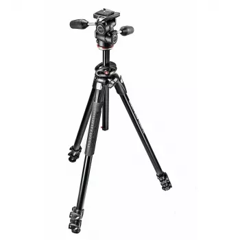 Manfrotto 290 Dual Treppiede in alluminio con testa a 3 vie, estensione a 3 sezioni MK290DUA3-3W