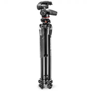 Manfrotto 290 Dual Treppiede in alluminio con testa a 3 vie, estensione a 3 sezioni MK290DUA3-3W
