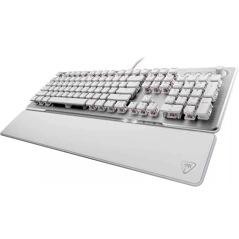 Turtle Beach Vulcan II Tastiera gaming meccanica, bianco artico, switch ottici lineari, layout US