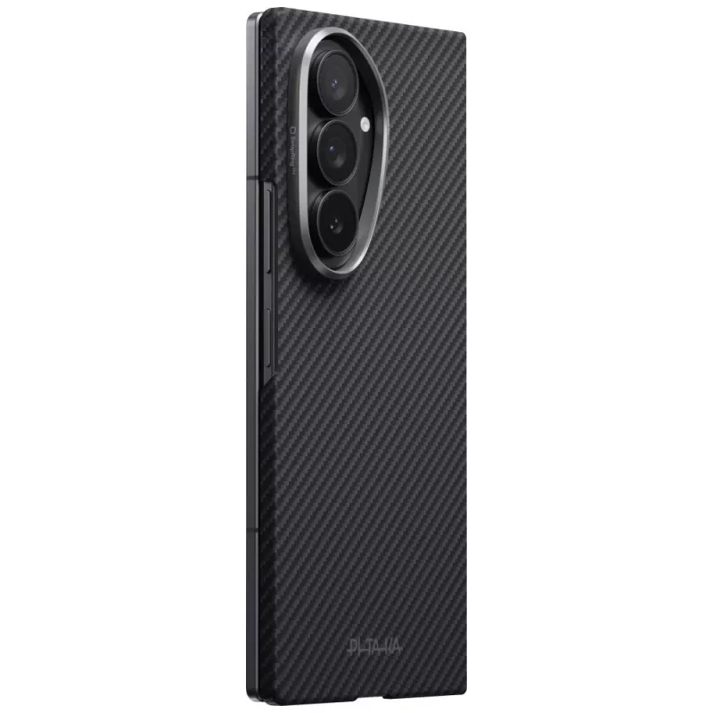 PITAKA Edge Case per Samsung Galaxy Z Fold 8 Ultra – custodia protettiva in fibra aramidica, nero/grigio (Overture Black)