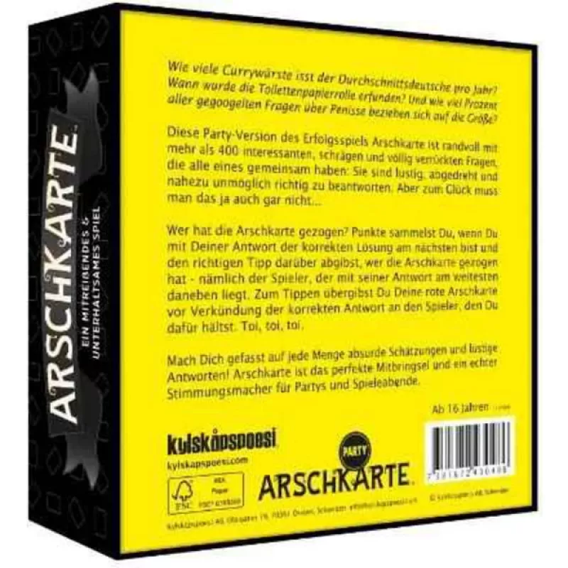 PEGASUS Arschkarte - Chi la prende perde? gioco di carte party edition