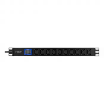 DELTACO Bluewalker PDU Powerwalker LC-16A 10xIEC C13 PDU base rackmount 1U, 16A, cavo 2m
