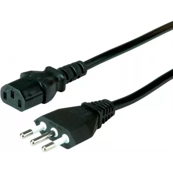 VALUE Cavo di alimentazione, spina italiana a IEC C13, 0,6 m, nero (19.99.2073)