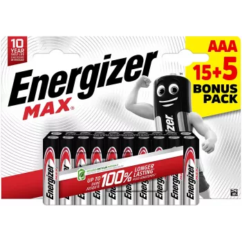 Energizer Max Micro AAA batterie alcaline 1,5 V confezione da 20 (E303349400)