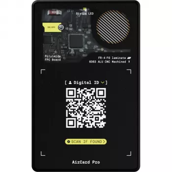 Rolling Square AirCard Pro tracker Bluetooth per Apple Find My - nero