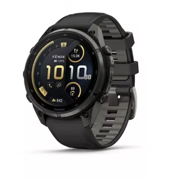 Smartwatch multisport GPS Garmin fenix 9 Pro con comunicazione satellitare inReach, cassa in titanio DLC 47 mm grigio carbonio, cinturino in silicone nero/pebble grey