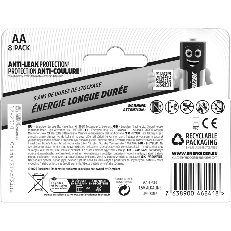 Energizer Everyday batterie alcaline AA/LR6 (DHP8)