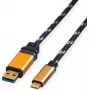 ROLINE GOLD cavo USB 3.2 Gen 1 USB-A a USB-C, 1m, nero, connettori placcati oro