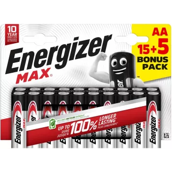 Energizer Max pila alcalina AA LR6 1,5 V, 20 pz. (E303329900)