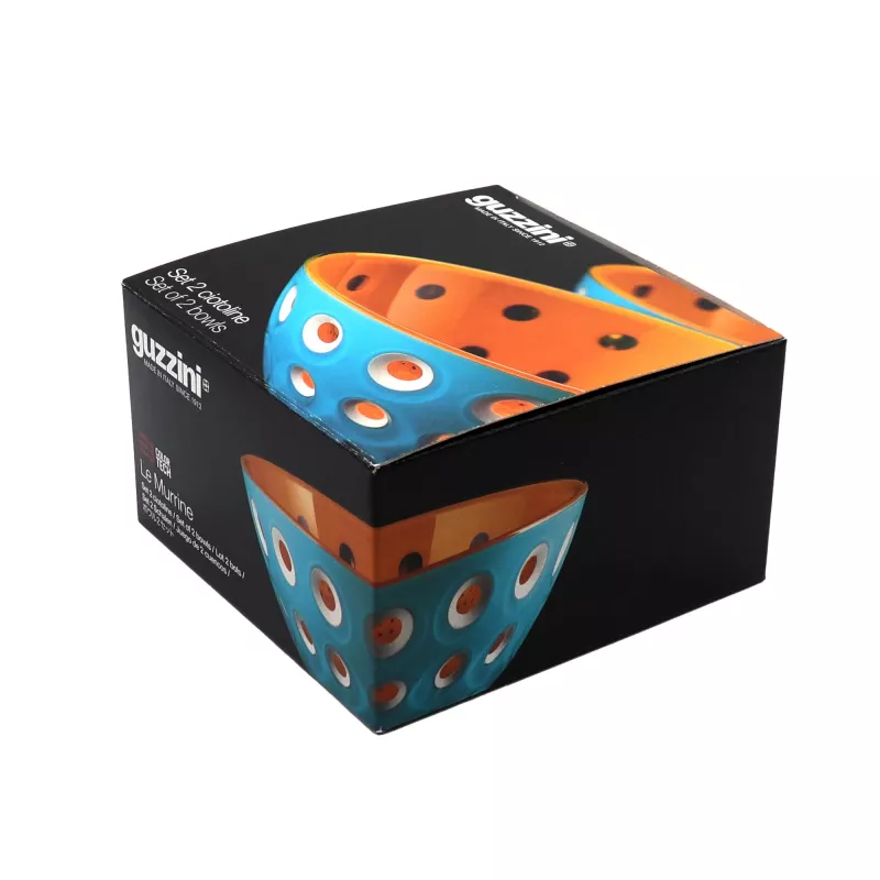 Guzzini Le Murrine Set 2 ciotole 12 cm blu/arancione