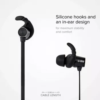 SBS TEEARBT501K Auricolari Bluetooth in-ear senza fili con microfono, Nero