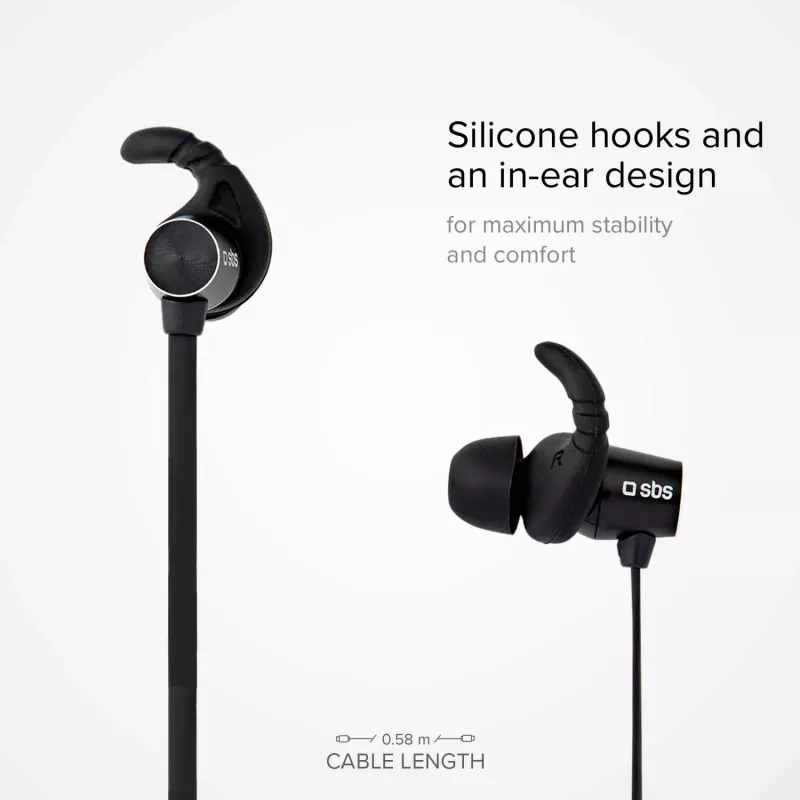 SBS TEEARBT501K Auricolari Bluetooth in-ear senza fili con microfono, Nero
