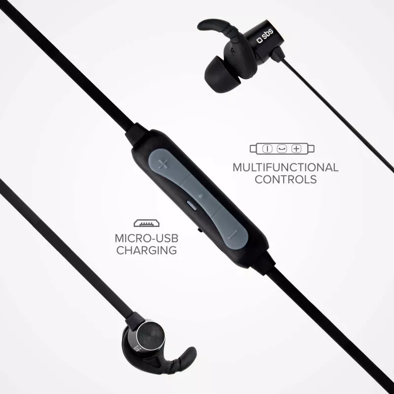 SBS TEEARBT501K Auricolari Bluetooth in-ear senza fili con microfono, Nero