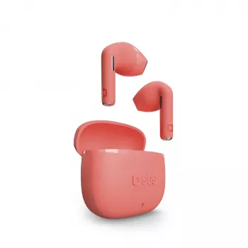 SBS TEEARTWSGOPODSR Auricolari True Wireless Stereo con custodia di ricarica, Bluetooth 5.0, Touch Control, Rosso