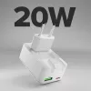 SBS TETRGANUSBTCFOLD20W Caricabatterie da parete GaN USB-C 20W pieghevole Bianco