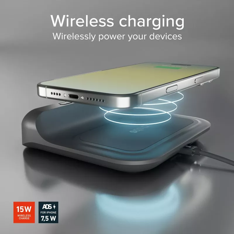 SBS sveglia con caricabatterie wireless da 15 W (TEWIRCLOCK)