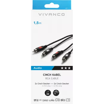 Cavo audio Vivanco 2xRCA - 2xRCA 1.5 m (VVA2RCA15MMK)