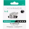 Vivanco splitter d'antenna TV schermato a 2 vie, presa coassiale a 2 spine (VVANSHILD2M1F)