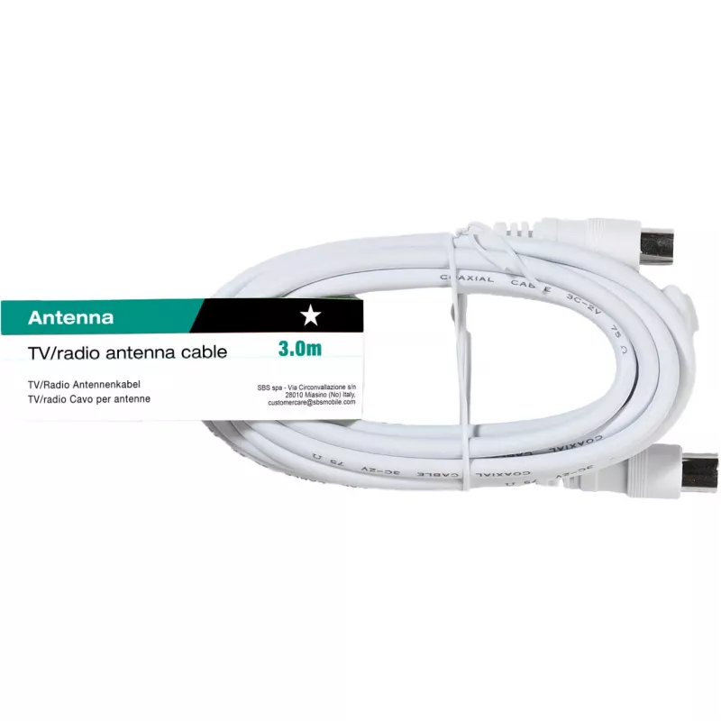 Vivanco cavo d'antenna 3 m, spina–presa (VVANX30MFW)