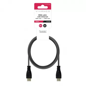 Vivanco VVVOXHDMI15MMK cavo HDMI High Speed con Ethernet 1,5 m nero