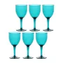 ROSE&TULIPANI FIABA set di 6 bicchieri da vino in acrilico 400 ml, turchese