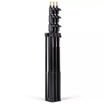Manfrotto 1004BAC-3 set di 3 stativi per luci a 4 sezioni con ammortizzazione ad aria (confezione da 3, nero)
