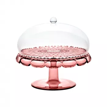 Guzzini Vanity alzata per torte con campana in vetro, Mauve, 30 cm