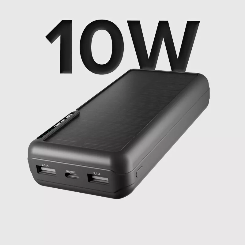 SBS power bank solare 20000 mAh ricarica rapida nero